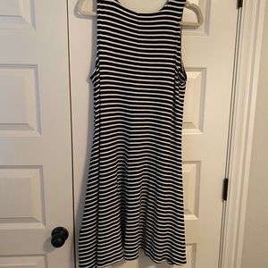 Black and white striped dress